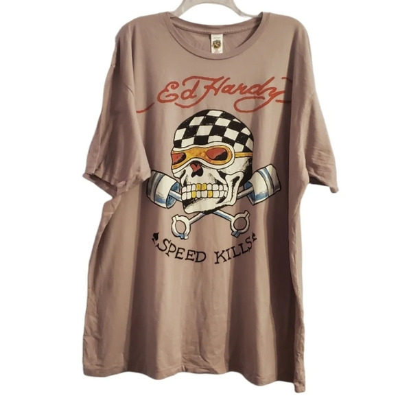 NWT Ed Hardy by Christian Audigier Skull Men's Shirt 4XL - Picture 4 of 9